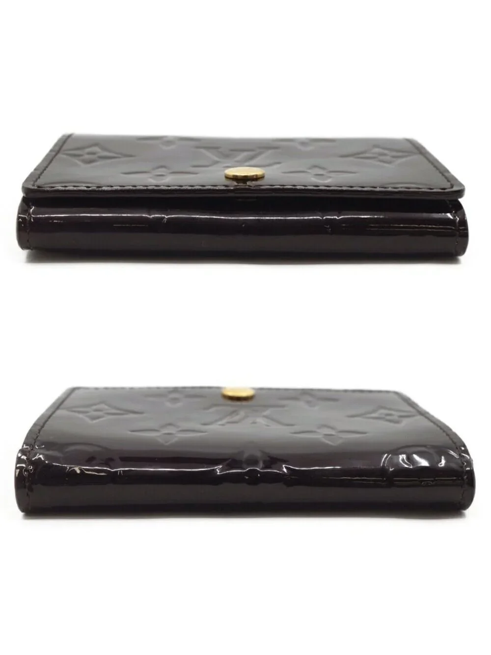 Louis Vuitton Monogram Vernis Business Card Holder Slot Purple Gold
